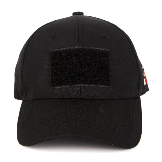 Hook & Loop Front Patch Tactical Cap, Black