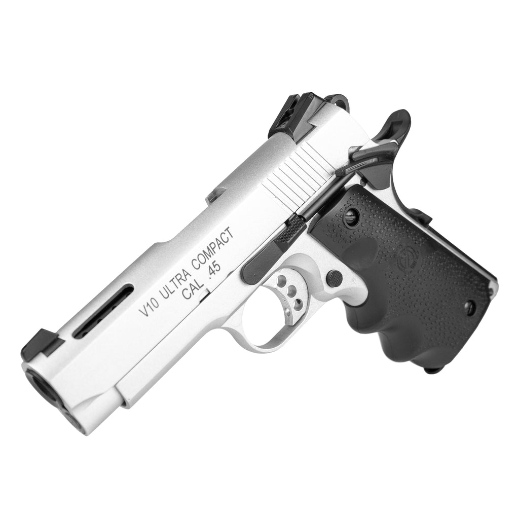 Double Bell Springfield 1911 V10 Ultra Compact (Silver) - Green Gas Gel Blaster